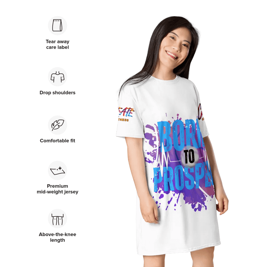 Born to Prosper Energetic Moves All-Over T-Shirt Dress product image (11)