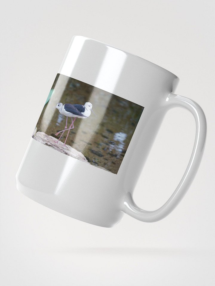 Pink-Legged Birds White Glossy Mug product image (2)