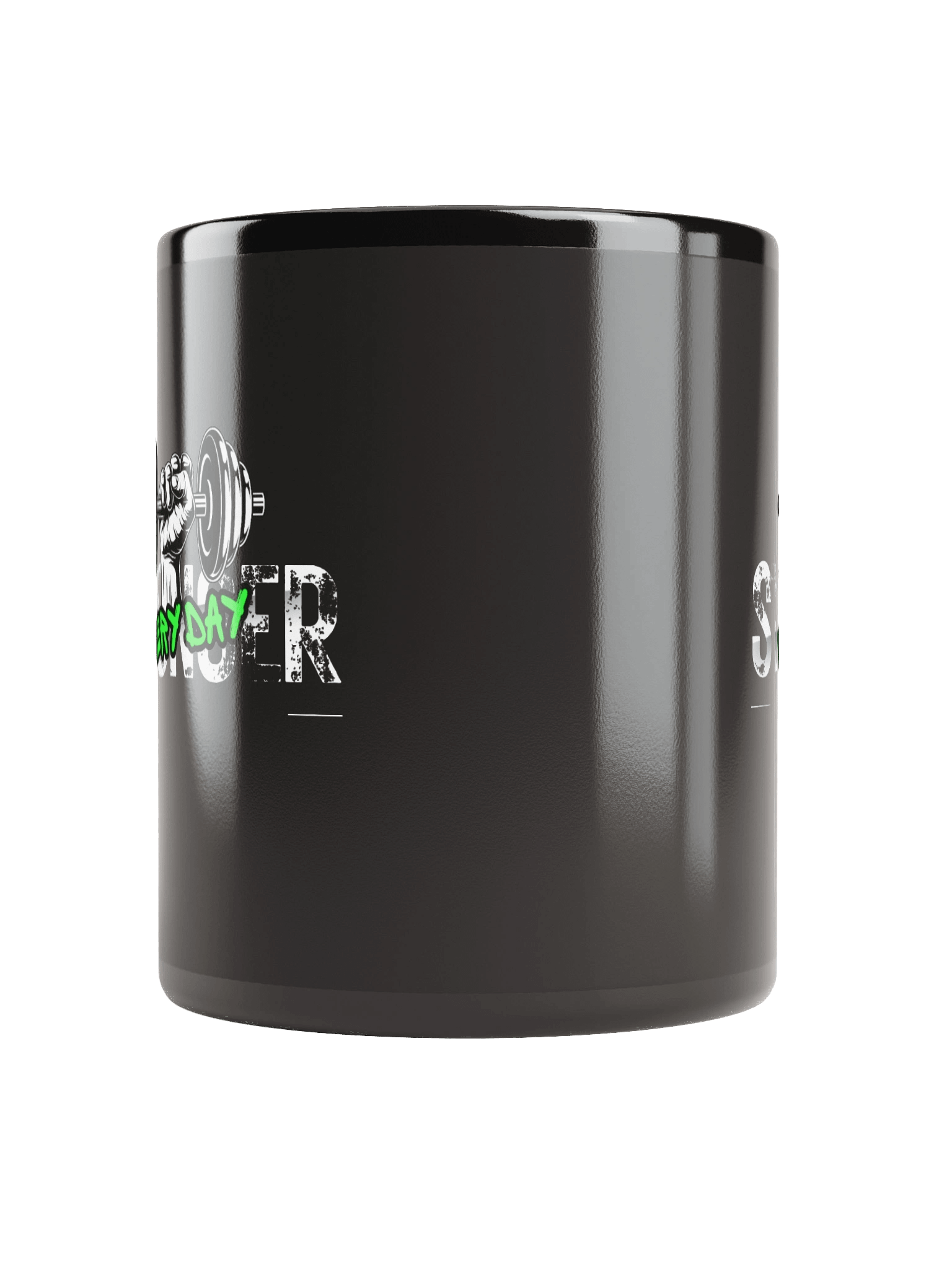 Stronger Every Day Gym Motivation Quote Black Coffee Mug product image (6)