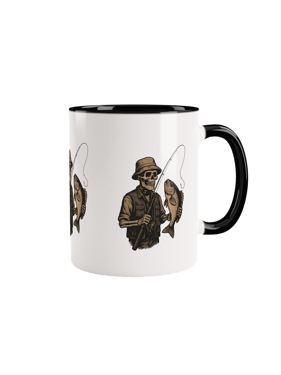 Skeleton Fishing Mug – Bass Fisherman Coffee Cup for Anglers product image (11)