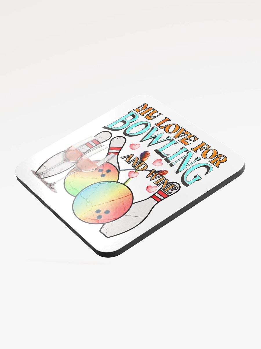 My Love For Bowling And Wine Cork Coaster Set product image (4)