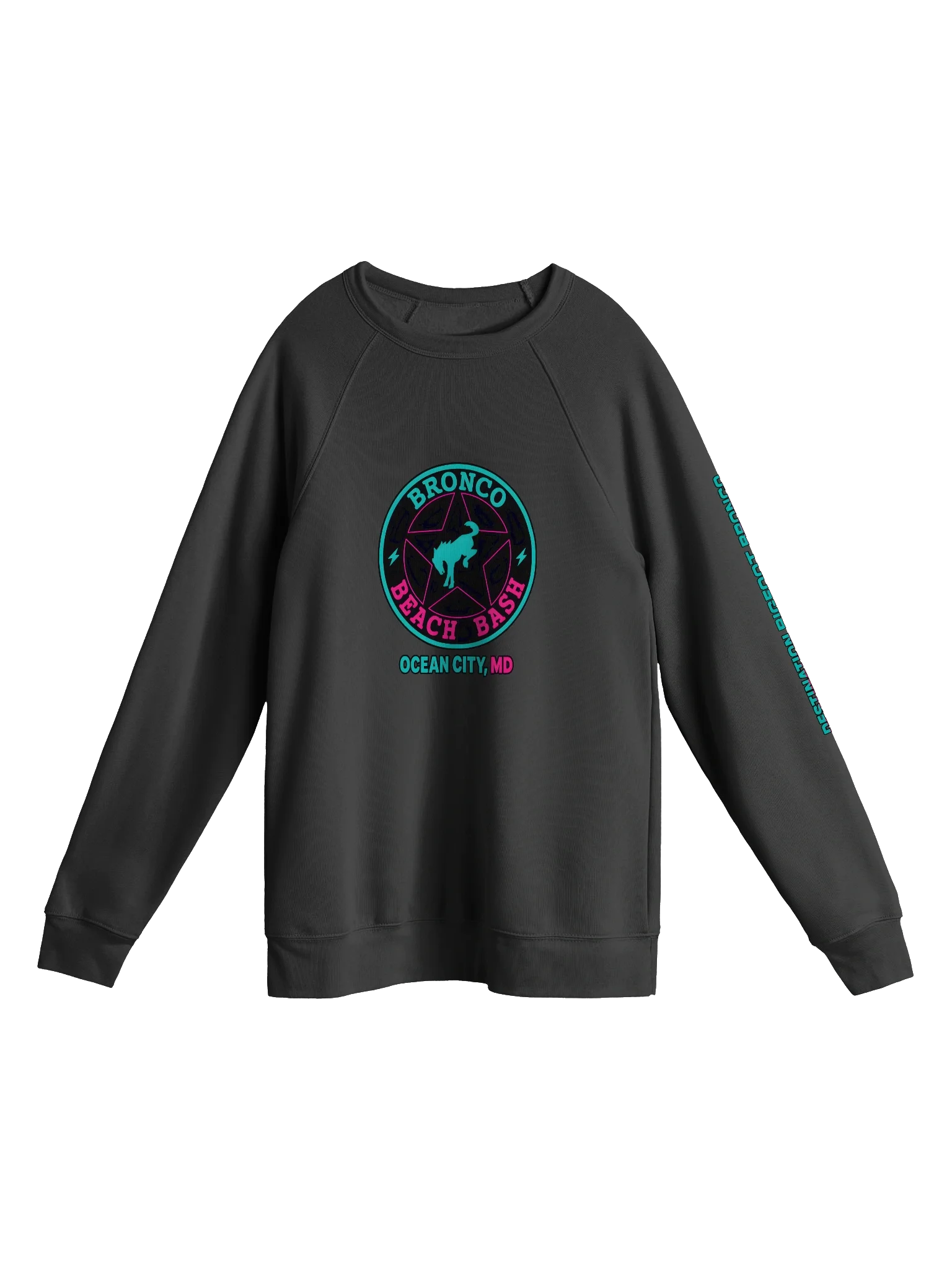 2025 Bronco Beach Bash Ocean City / Destination Bigfoot Bronco Collab | Full Send Bella+Canvas Unisex Sponge Fleece Raglan Sweatshirt (Multiple Colors Available) product image (2)