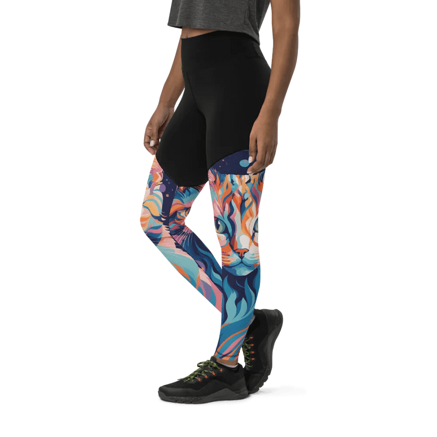 Cosmic Cat All-Over Print Sports Leggings product image (10)