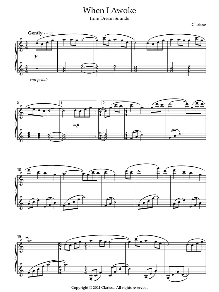 When I Awoke - Sheet Music product image (1)