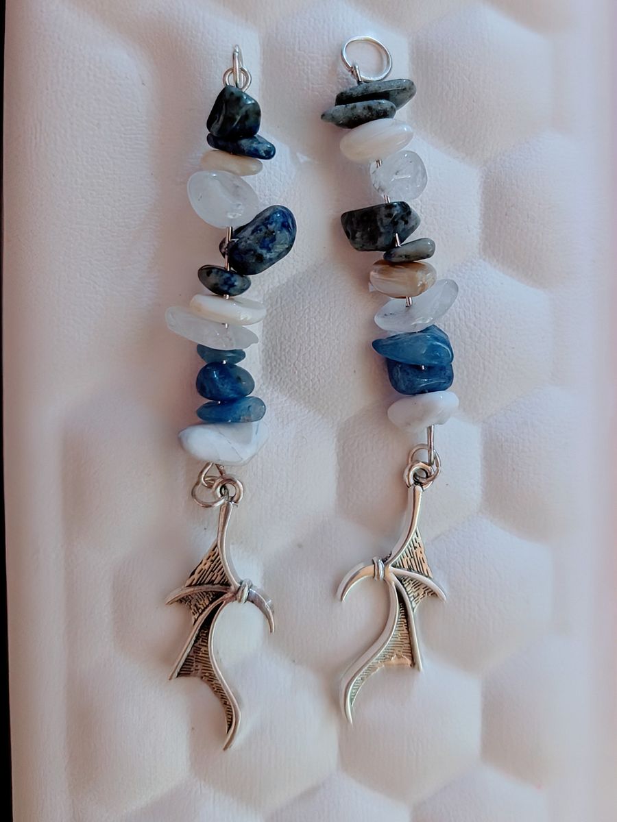Lapis Bat Wing Earrings! product image (1)