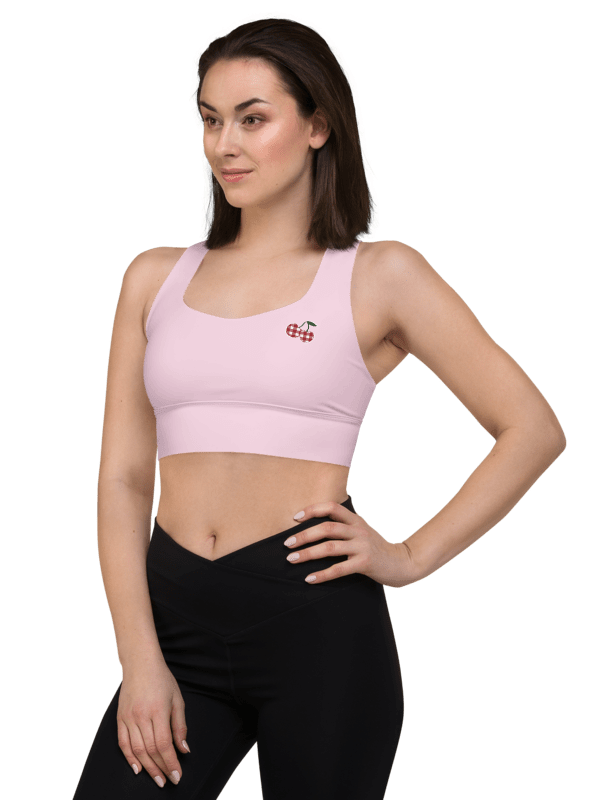 Pink Gingham Cherry Sports Bra product image (2)