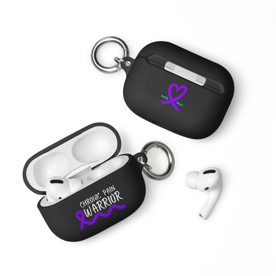 Chronic Pain Warrior Bottom Ribbon Airpods Case - White Print product image (3)