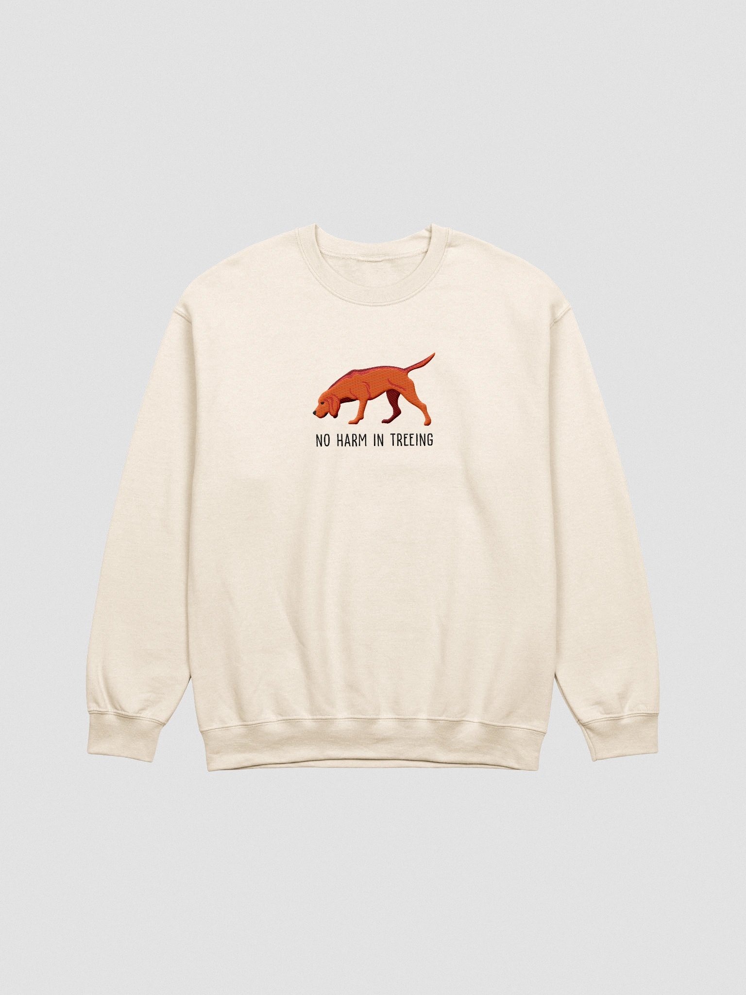 No Harm in Treeing Sweatshirt (Embroidered) of a Redbone Coonhound product image (4)