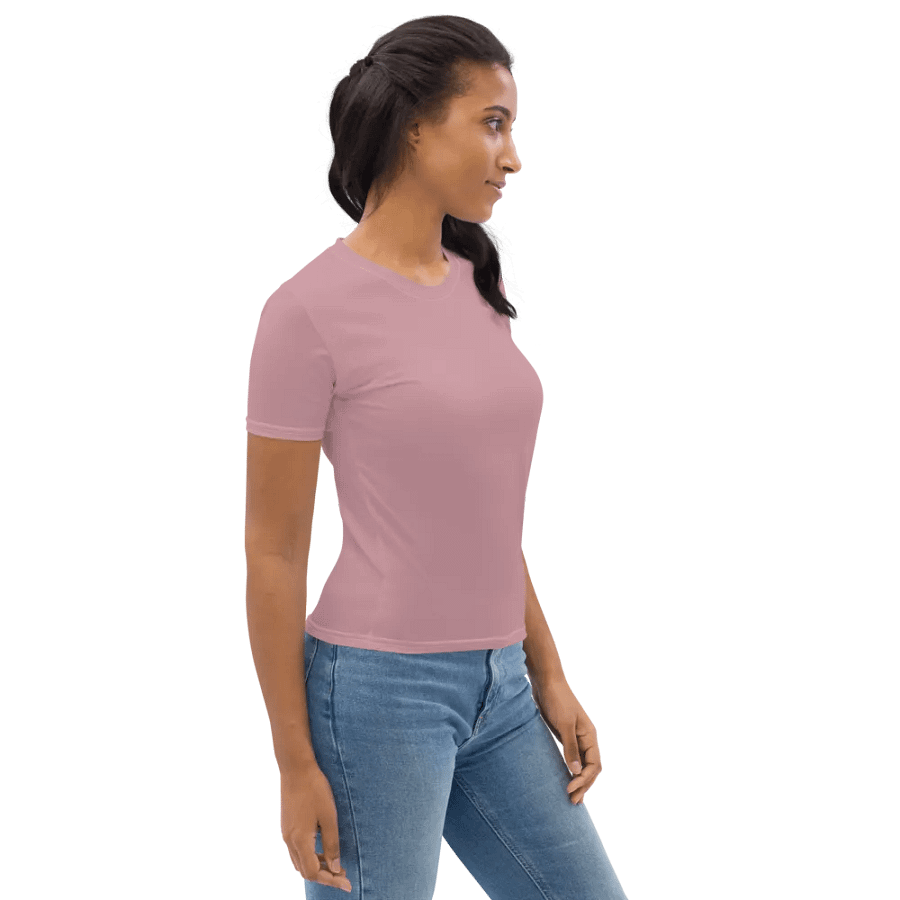 Plain Dusty Pink Soft Summer Women's Crewneck Polyester Heavyweight Premium T-Shirt by Treasure Pie product image (6)