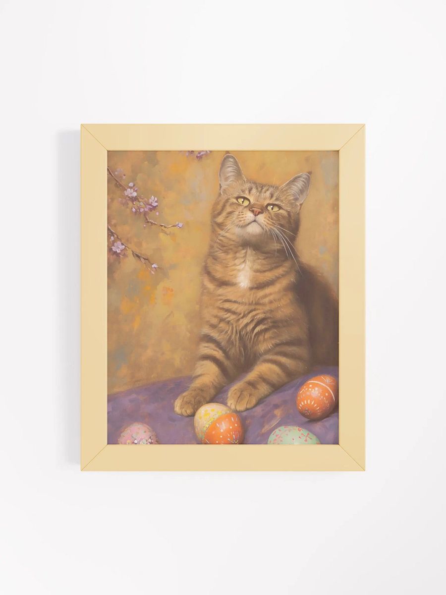 Curious Cat and Easter Eggs Framed Poster product image (8)