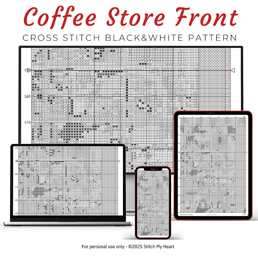 Coffee Store Front Cross Stitch Pattern product image (4)