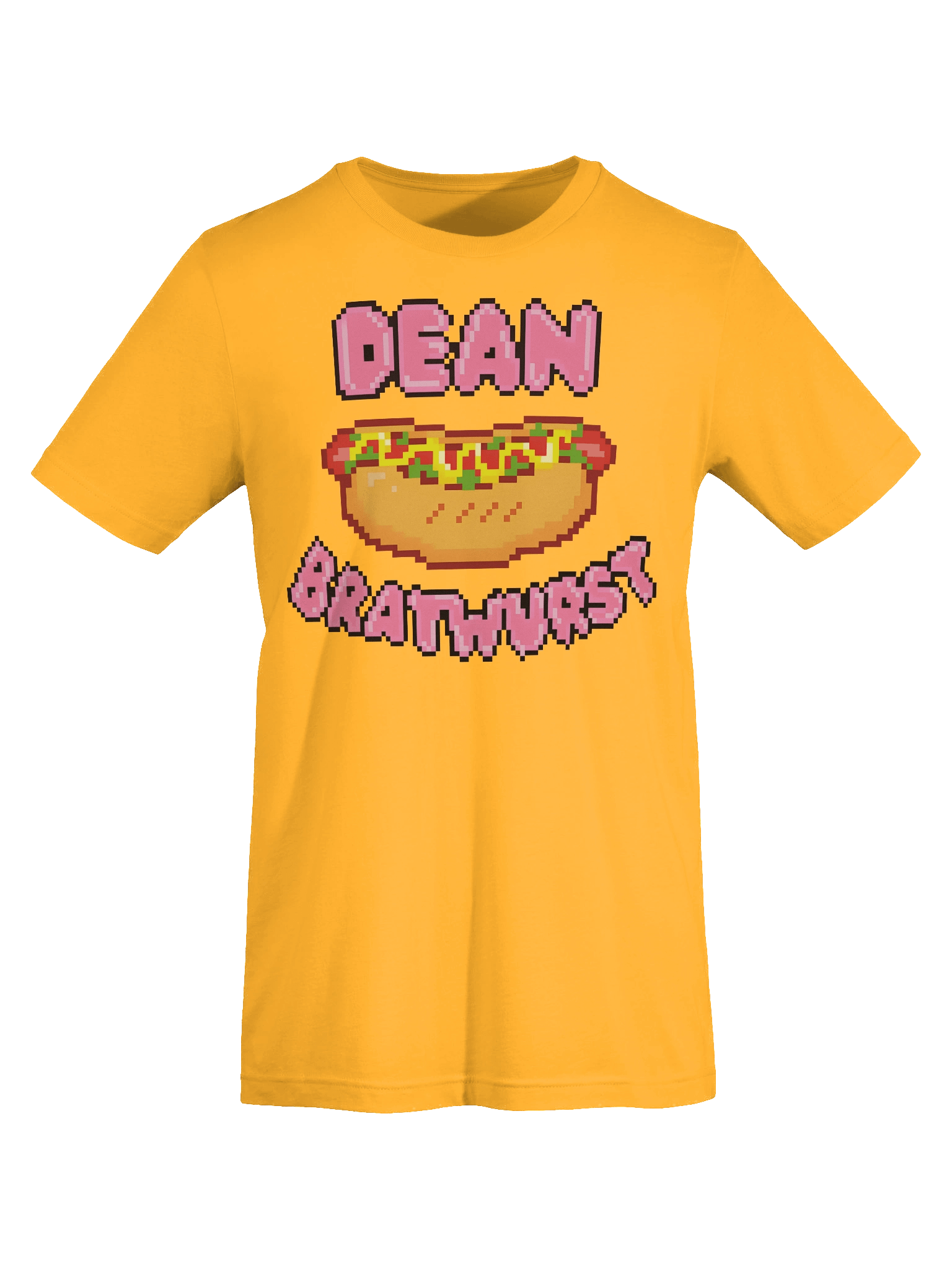 Pixelated Dean Bratwurst Logo T-Shirt (Yellow) product image (7)