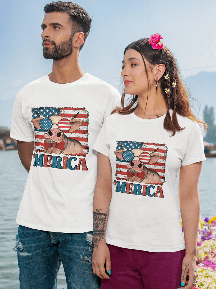 Patriotic T-Shirt- Featuring The Cow Merica.. product image (1)