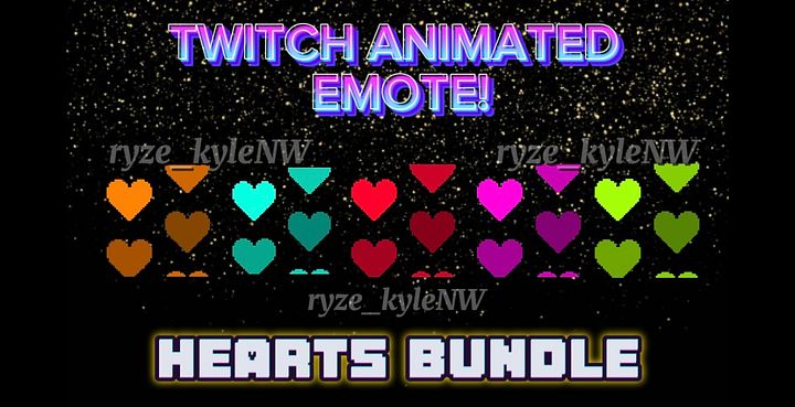 Twitch Animated Emotes Hearts Bundle product image (1)