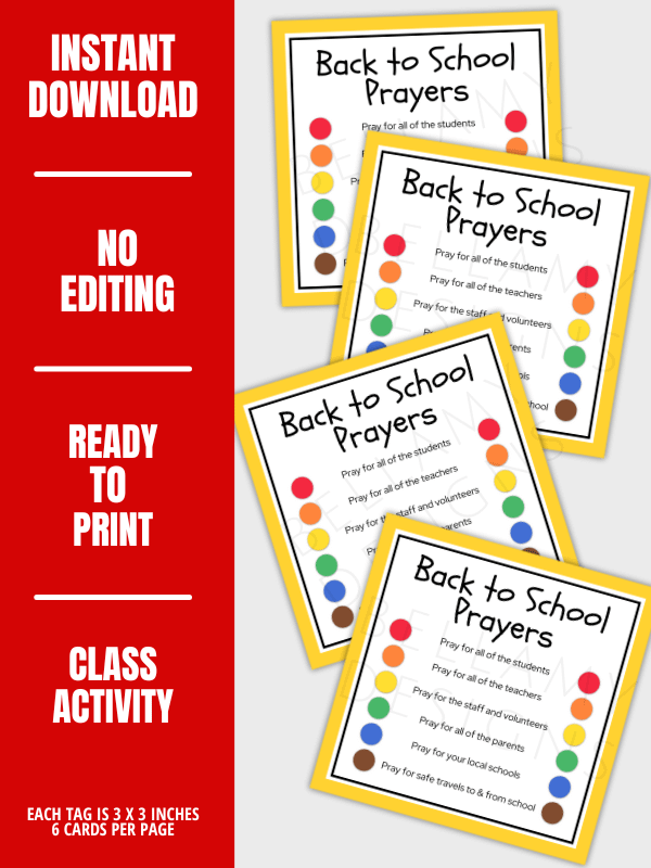 Back to School Prayers - Activity Gift Tags product image (4)
