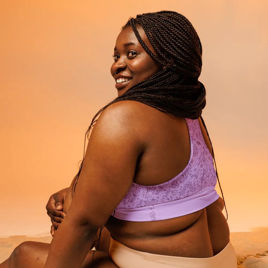 Light Purple Lilac Floral Women's Sports Bra product image (7)