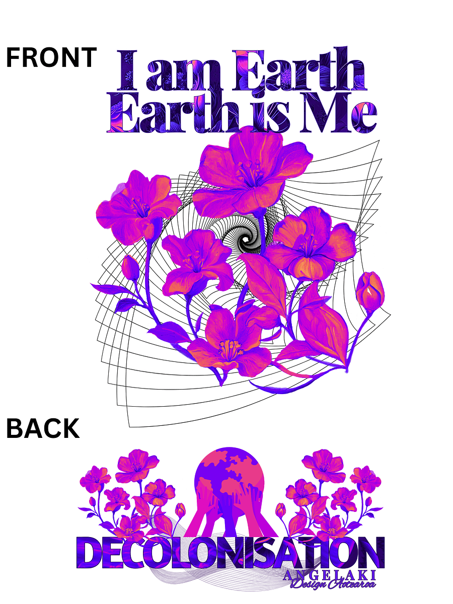 Unisex I am Earth, Earth is Me - Everything is Connected Decolonisation Tee - Neon Bright Flowers version product image (14)