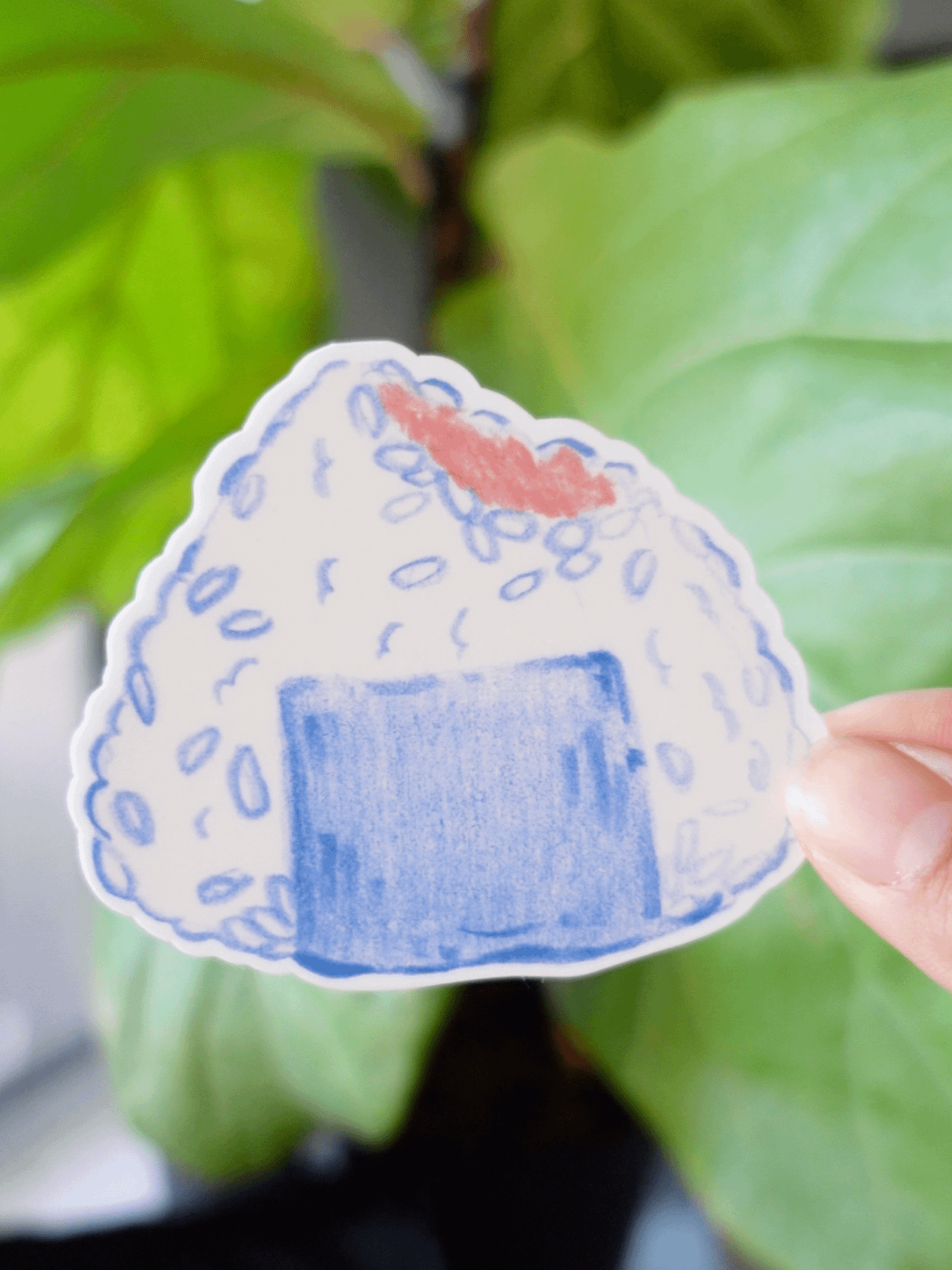 Bitten Blue Onigiri Waterproof Vinyl Sticker product image (1)