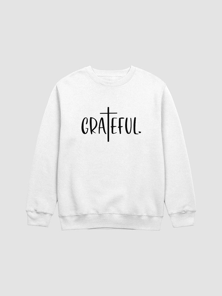 Grateful Vibes White High End Relaxed Heavyweight Sweatshirt product image (1)