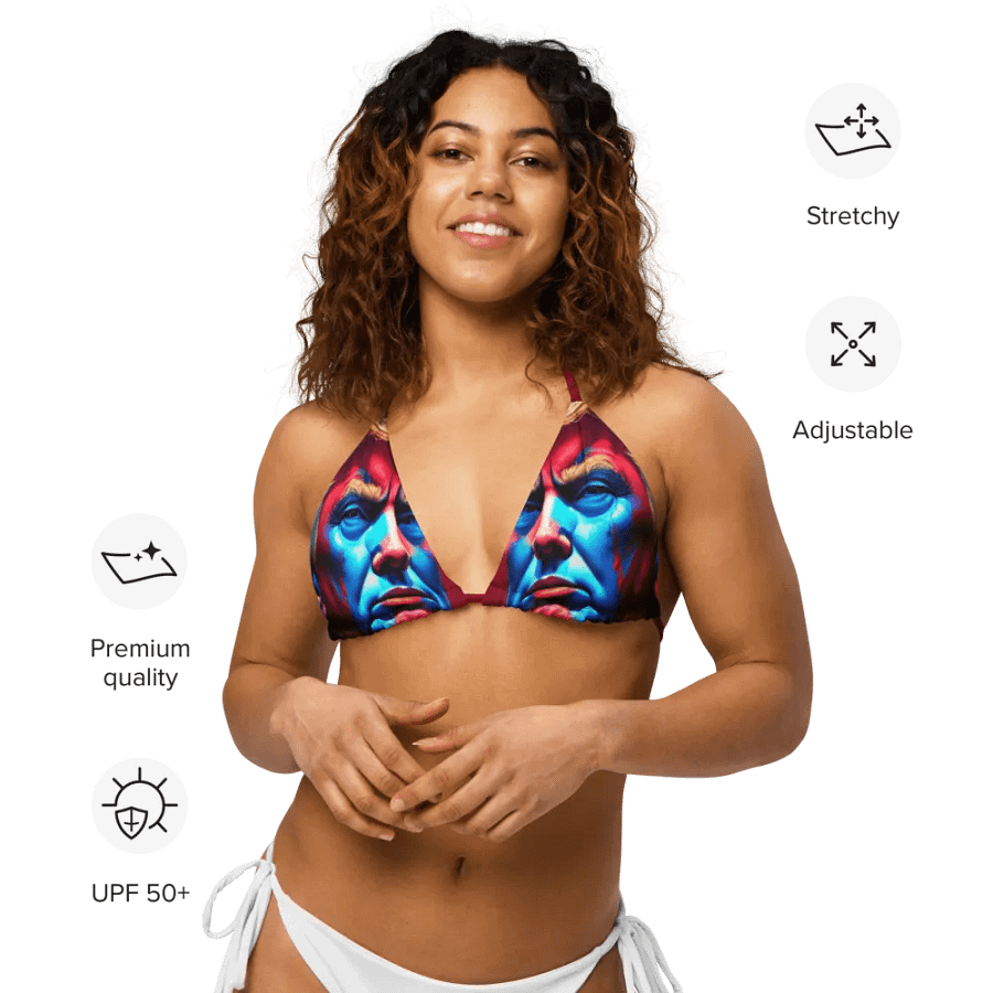 Blue and Red All-Over Bikini Top product image (11)