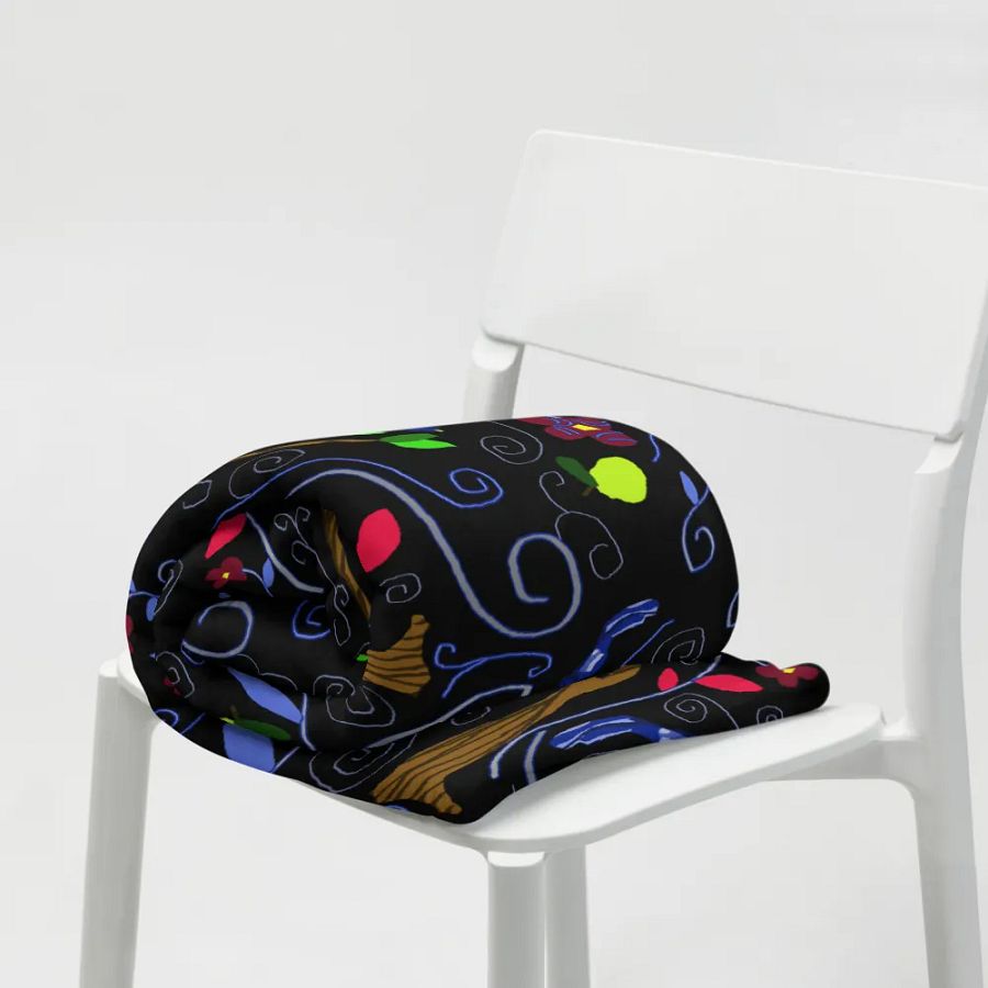 Birds and Scrolls Throw Blanket product image (19)