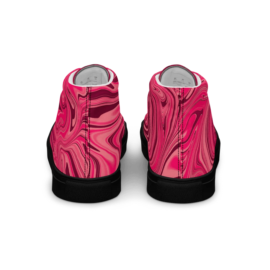 Men's High Top Canvas Shoes - Shades of Magenta Pink Digital Fluid Art product image (4)