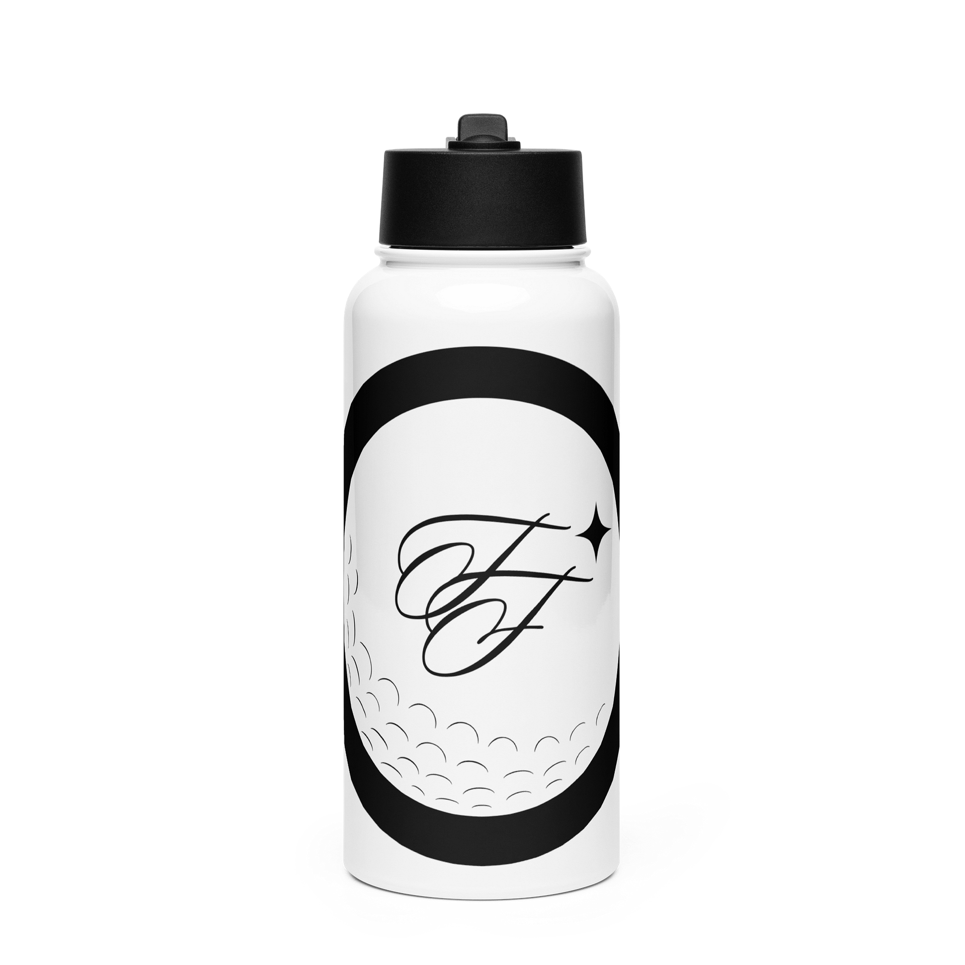 F&F Ball Stainless Steel Water Bottle with a Straw Lid product image (1)