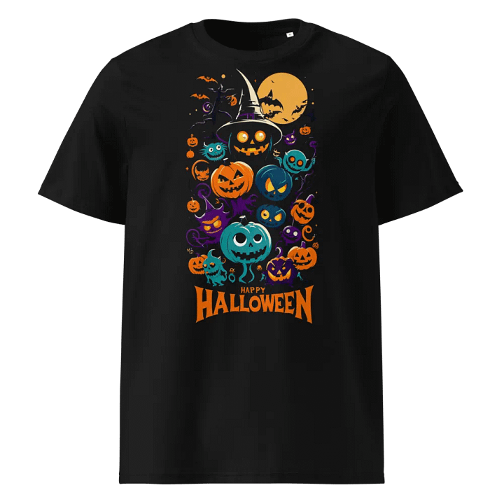 Retro Happy Halloween Black Tee product image (1)