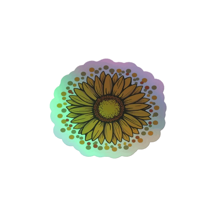 Holographic Sunflower Sticker - Vibrant Floral Decal product image (2)