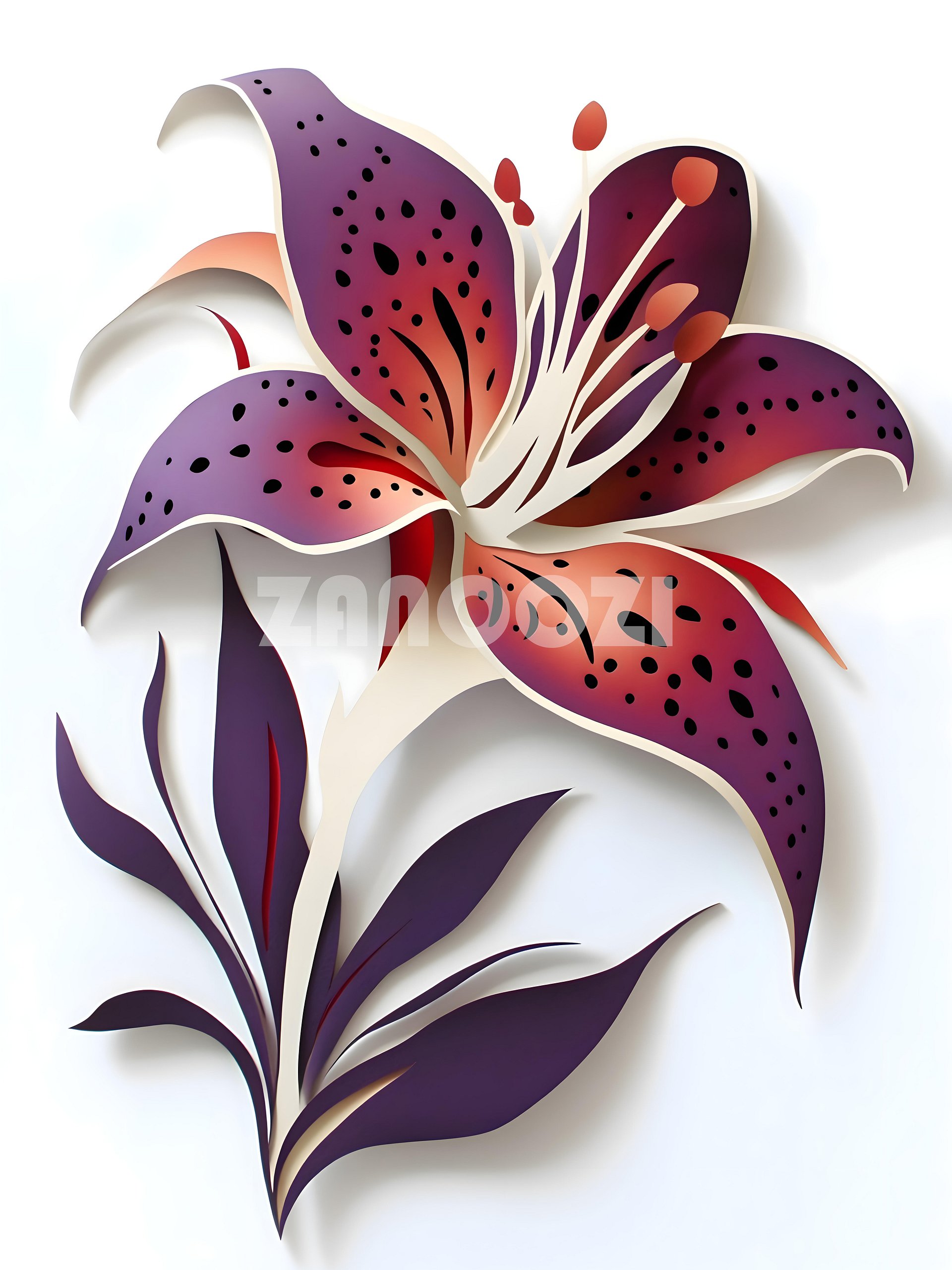 Minimalist Paper Cut Flower – Botanical Wall Decor product image (1)