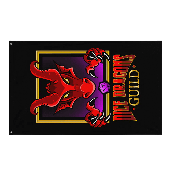Dice Dragons Guild Vertical Flag (Black) product image (1)