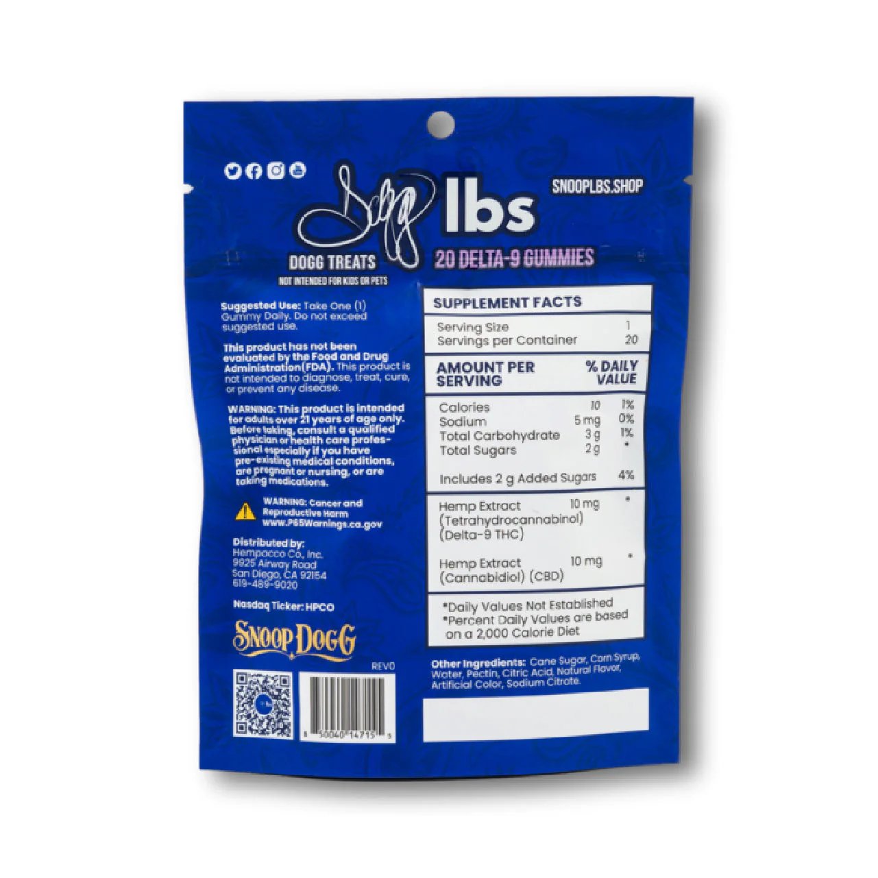 Dogg lbs Delta 9 Gummies - 20ct Pouch - Wholesale Display of 10 product image (4)