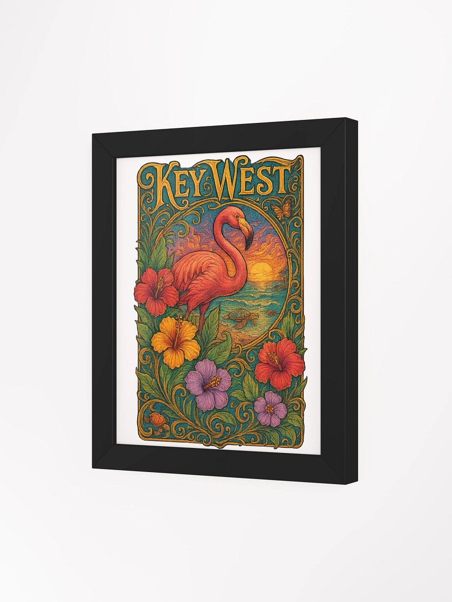 Key West Framed Poster with Flamingo and Hibiscus product image (3)