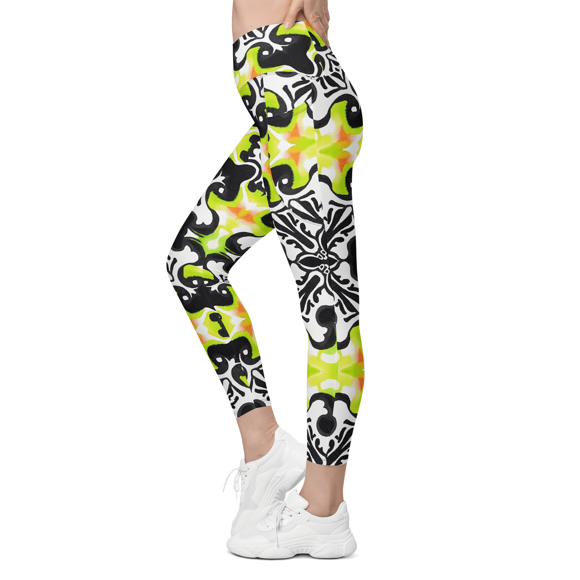 Barry Grady 'Dreamy Blossom' Crossover Leggings with Pockets product image (4)
