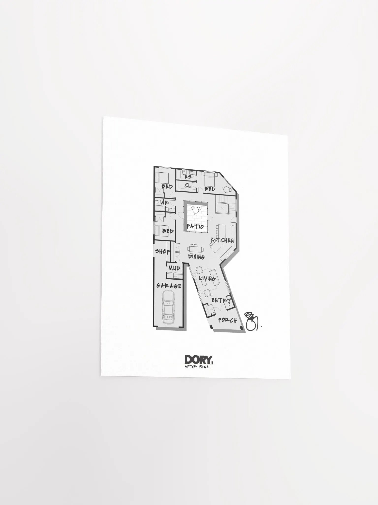 Alphabet Floor Plan Poster - R product image (3)
