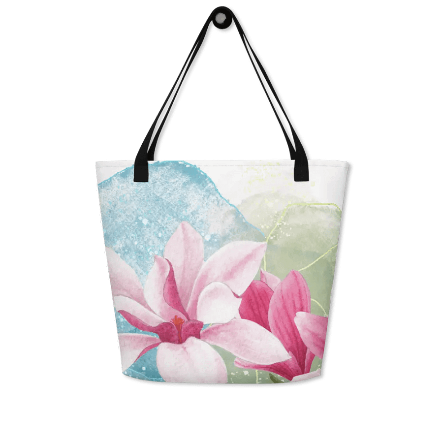 Big printed tote bag with beachy tropical vibe. product image (4)