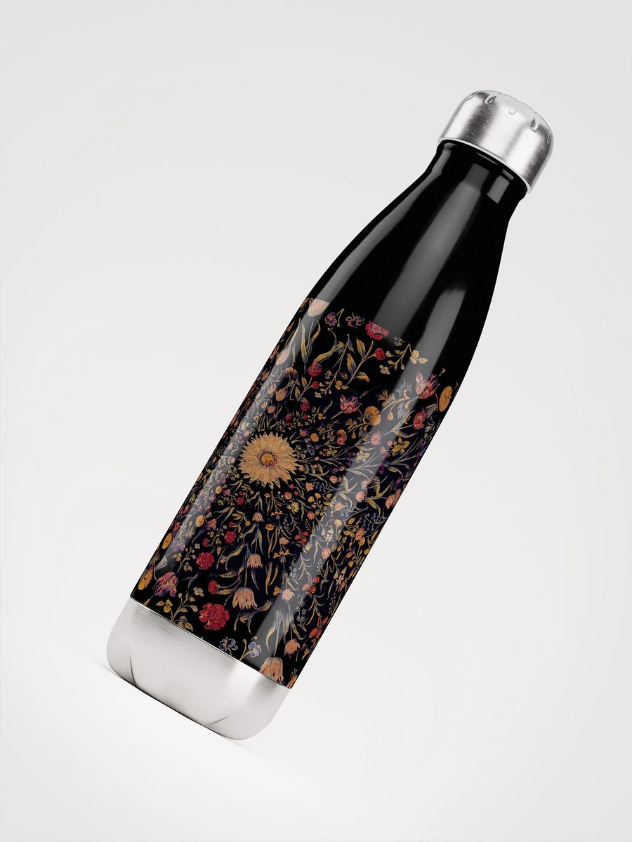 Medieval Flowers On Black Stainless Steel Waterbottle product image (4)