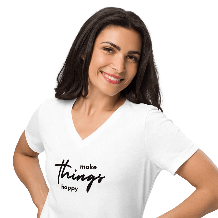 'Make Things Happy' Women's V-Neck Tee product image (28)