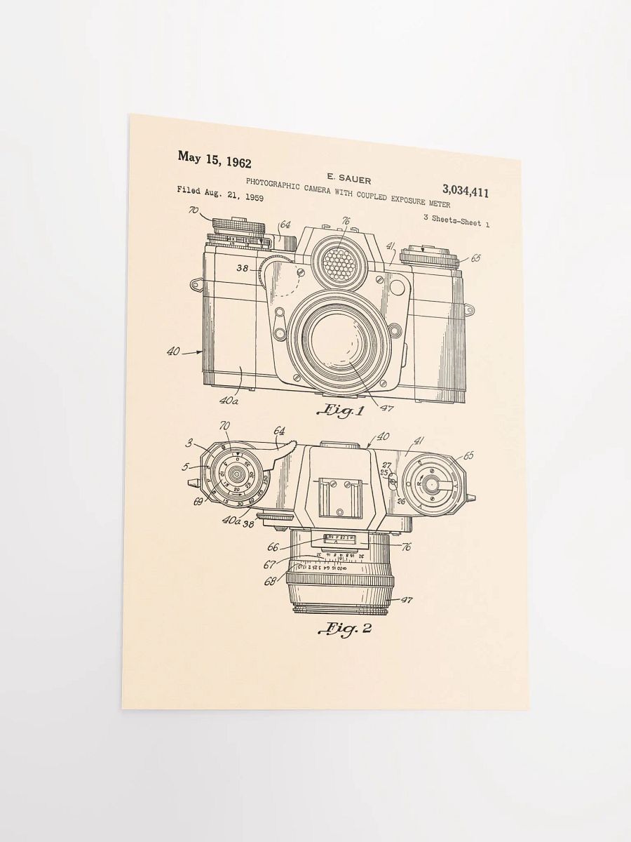 Vintage camera patent print product image (3)