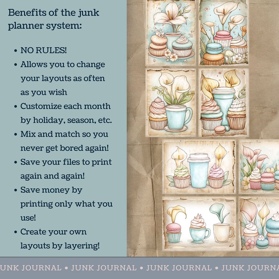 Macaron Lillies - Printable Journal Cards V6 product image (3)