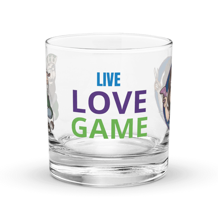 Downey Live, Love, and Game Rocks Glass product image (1)
