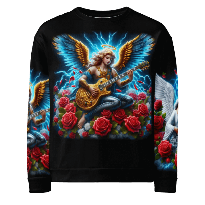 Angels making Music with a Guitar - All-Over Unisex Sweatshirt #17 product image (1)