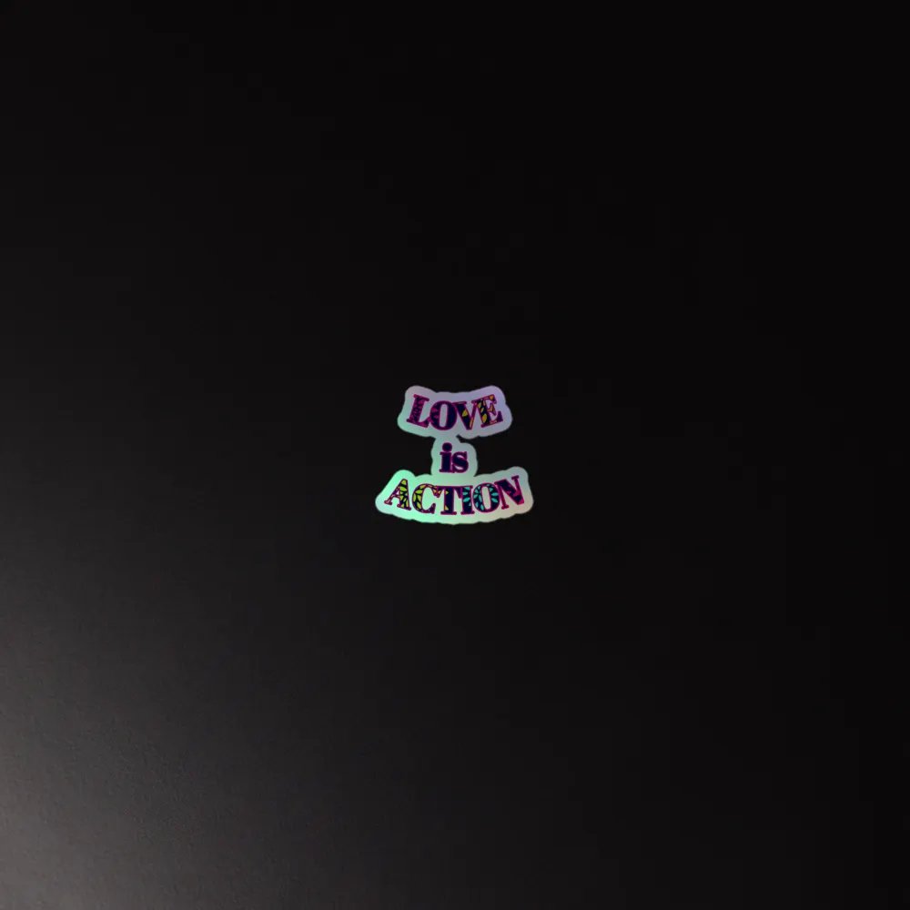 Love is Action Kiss-Cut Holographic Sticker Sheet product image (4)