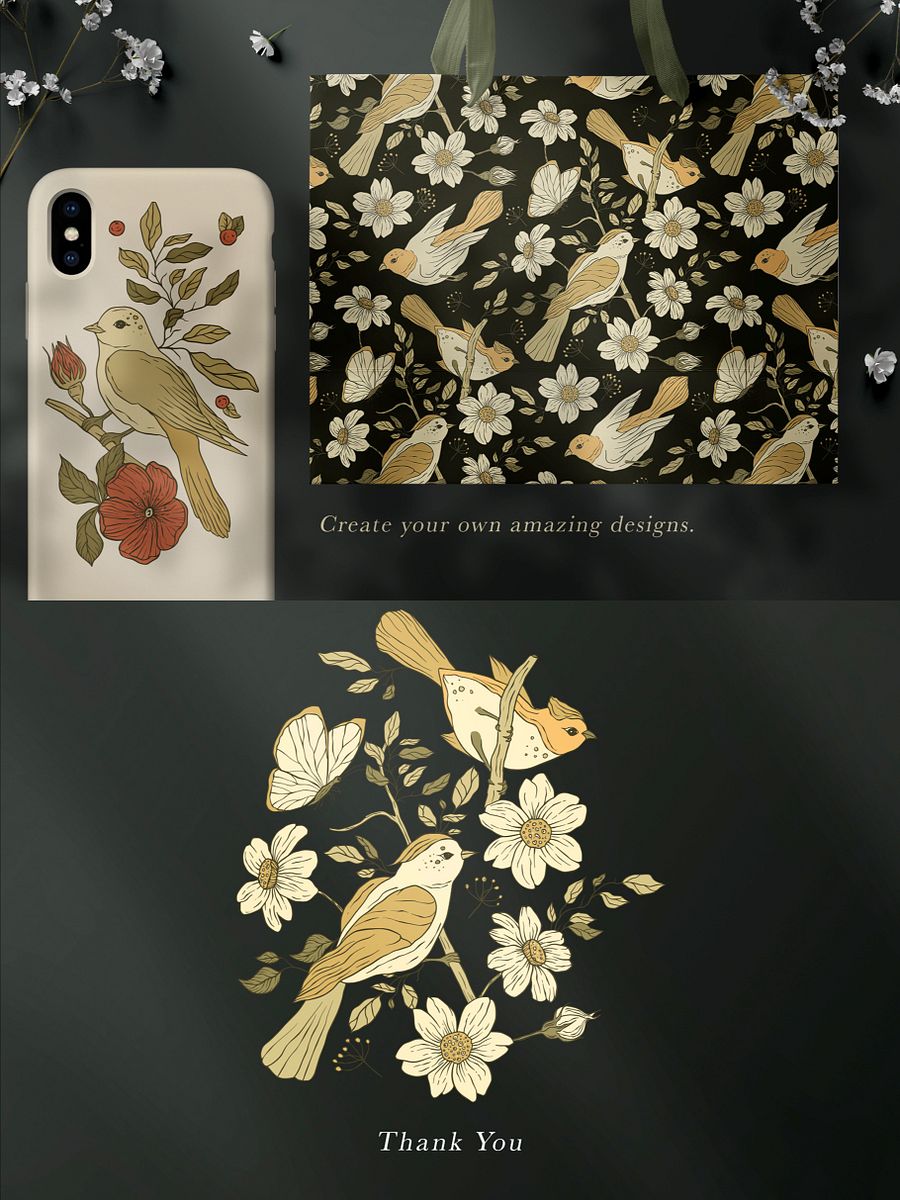 Bird Song Vintage Floral Bundle product image (5)