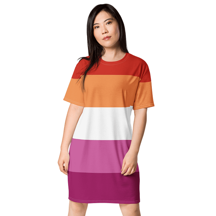 Lesbian Pride Flag T-shirt Dress product image (1)