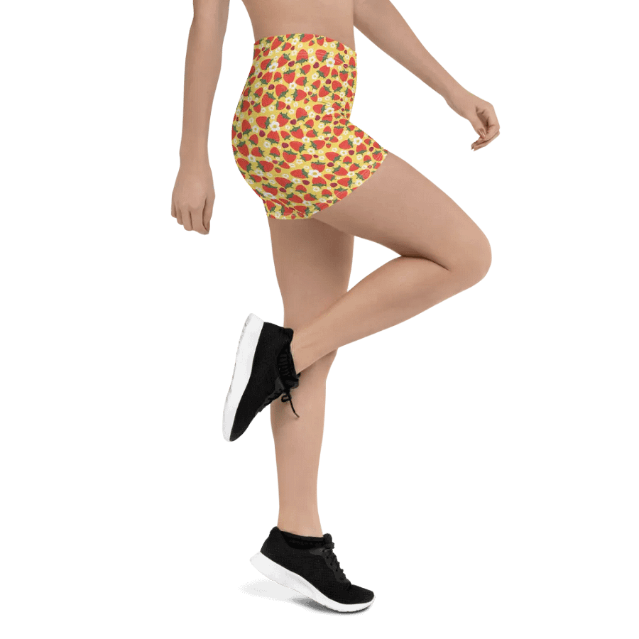 Strawberry Field and Blossom All-Over Bike Shorts product image (4)