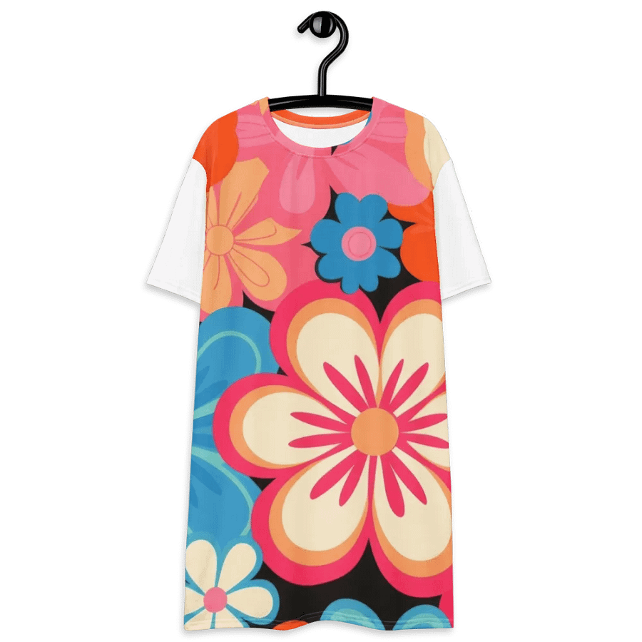 Retro Floral Fantasy T-Shirt Dress product image (11)