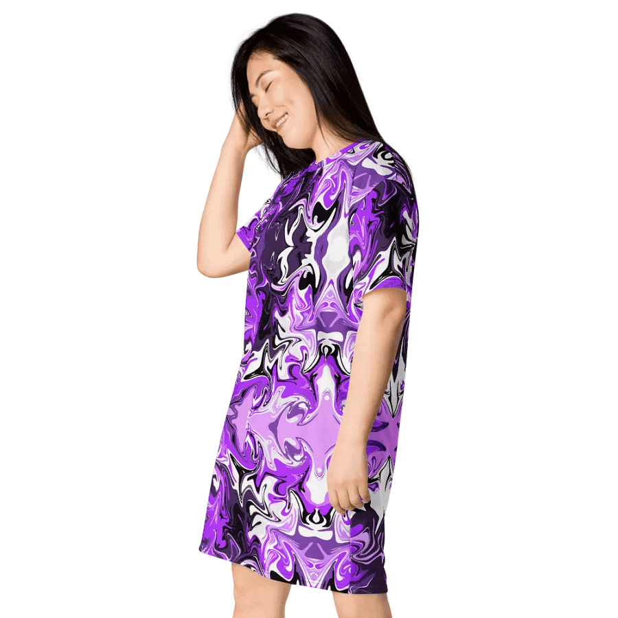 Purple Swirl Pattern T-Shirt Dress product image (12)