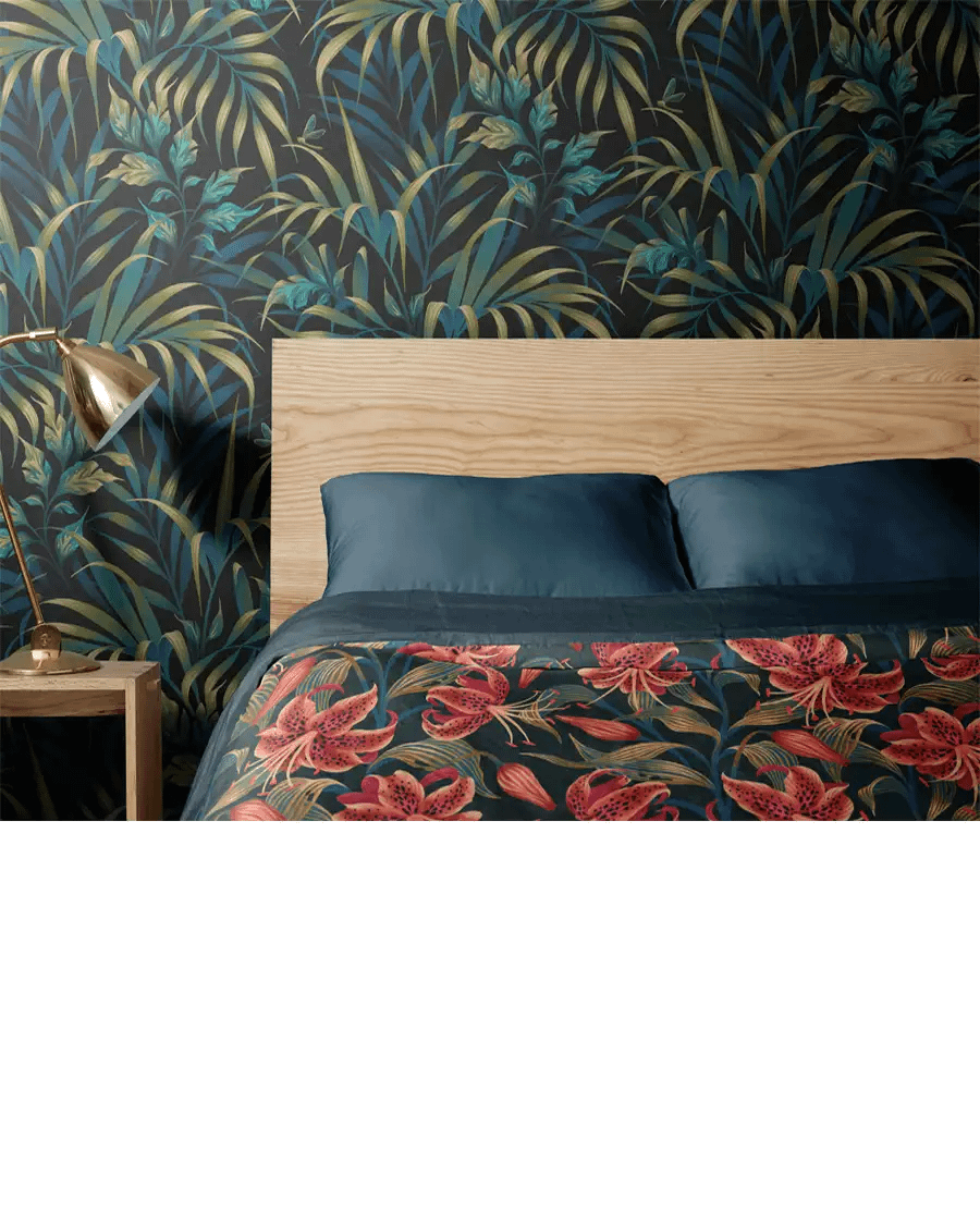 Wallpaper & Bedding Mockup with Wooden Headboard product image (6)
