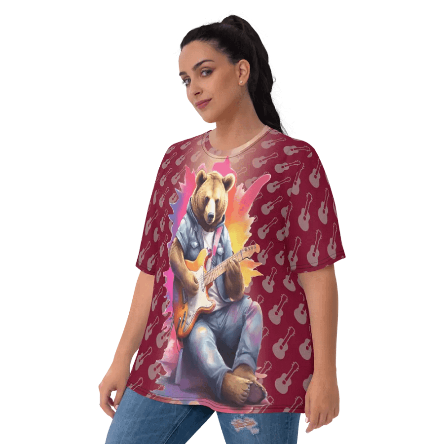 Cool Bear Playing Guitar All Over Print T-shirt product image (3)
